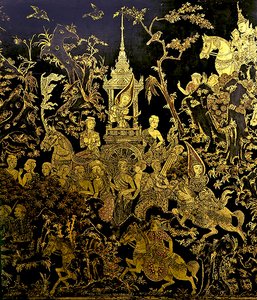 Detail obrazovky, zobrazující epizodu legendy In (zlato a lak) od Thai School
