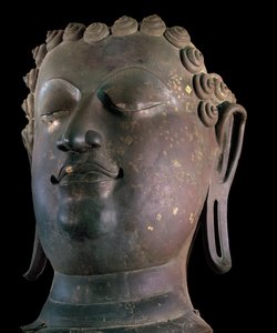 Obří hlava Buddhy, Lanna styl (bronz) od Thai School