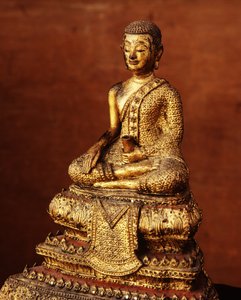 Obraz mnicha z počátku 19. století (bronz) od Thai School