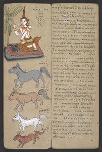 Nebo 16455 f.3r, Zvířata ze zvěrokruhu, z Phrommachatu (pergamen) od Thai School