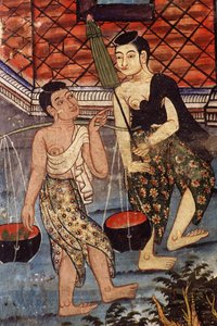 Thajské ženy (nástěnná malba) od Thai School