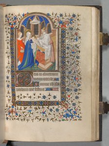 Kniha hodin Použití Paříže: Fol. 72r, Prezentace v chrámu, c. 1420.
