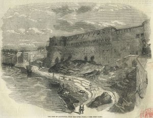 Pevnost Alláhábád od řeky Džumny. od The Illustrated London News