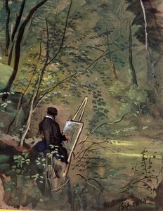 Hestercombe Woods, Somerset 1834 (akvarel a kvaš) od The Rev. John Eagles