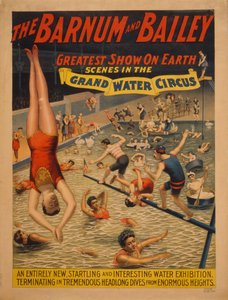 Barnum & Bailey největší show na světě. Scény ve velkém vodním cirkusu, c. 1895 od The Strobridge Lithographing Company
