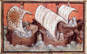 Harl 1319 f.18 Odplutí flotily Richarda II. z Irska, Historie anglického krále Richarda II.
