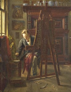Umělec George Jan Hendrik Poggenbeek ve svém ateliéru od Theo Hanrath