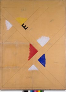 Nedokončený plakát k výstavě Van Doesburg (kombinovaná média od Theo van Doesburg