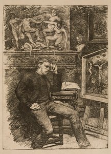 Frontispis k novele „Contes de minuit“ od Emile Verhaerena od Théo van Rysselberghe