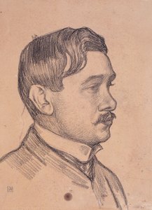 Portrét Maurice Maeterlincka, asi 1903 (pastelka na papíře) od Theo van Rysselberghe