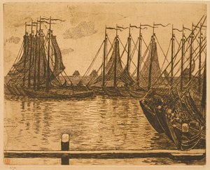 Volendam (Nizozemsko), lodě na kotvě od Théo van Rysselberghe
