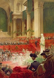 Ceremoniál v Pantheonu k oslavě stého výročí narození Victora Huga (1802-85) 26. února 1902 od Theobald Chartran
