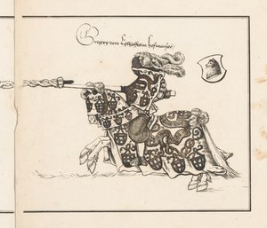 Book on Tournaments: Jouster Facing Left od Theobald Senefelder