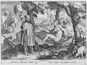 Kolumbus „objevuje Ameriku“, 1492, 1600