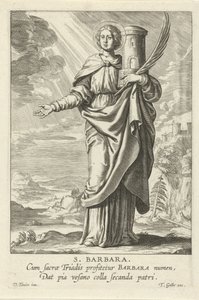 Svatá Barbora sv. Barbora (titul na předmětu) Feminine heiligen (název série) Mirror Illuminated Virgin (název série)