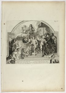 Filip IV. Jmenující prince Ferdinanda guvernérem Nizozemska, deska 25 od Casperia Gevartia, Pompa Introitus Honori Serenissimi Principis Ferdinandi (Triumfální vstup nejklidnějšího a ctihodného kardinála-Nemluvně Ferdinanda) od Theodoor van Thulden