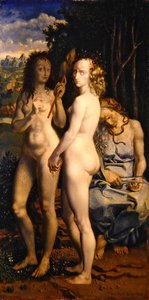 Die Parzen (Tři osudy) (olej na panelu)