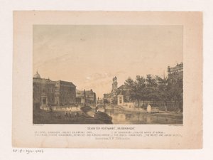 Deventer Houtmarkt a Muidergracht v Amsterdamu Deventer Houtmarkt Muidergracht (název na objektu) od Theodor Brüggemann