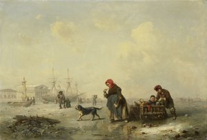 Newa v Petrohradu (Leningrad) v zimě od Theodor Hildebrandt