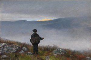 Daleko, daleko se palác Soria Moria třpytil jako zlato. od Theodor Kittelsen