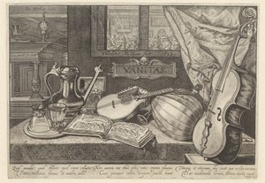 Vanitas zátiší s hudebními nástroji