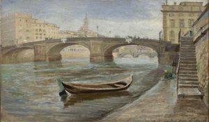Zatažený den ve Florencii poblíž Ponte Santa Trinità