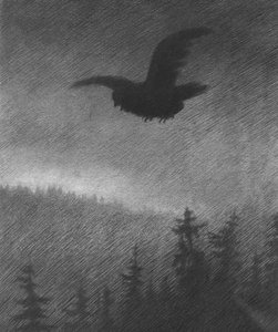 Černá smrt (kresba) od Theodor Severin Kittelsen