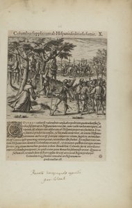 Columbus Supplicium ab Hispanis Seditiosis Sumit. X. (z knihy Americae, část čtvrtá) od Theodor de Bry