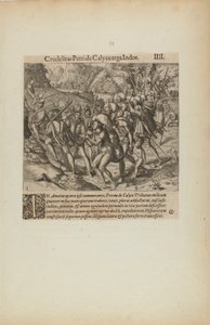 Crudelitas Petride Calyce Erga Indos. III. (z knihy Americae, část čtvrtá) od Theodor de Bry