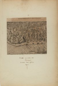 De Iss qui Acciderunt in Reditu Post Comestum Illud Mancipium. (z knihy Americae, část třetí) od Theodor de Bry