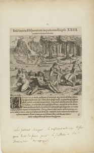 Indisaeuitiae Hispanorum Impatientes Sibi Psis/Manus Violentas Inserunt. XXIII. (z knihy Americae, část čtvrtá) od Theodor de Bry