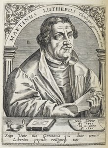 Martin Luther. (1483-1546). Německý náboženský reformátor a zakladatel reformace. Portrét. od Theodor de Bry