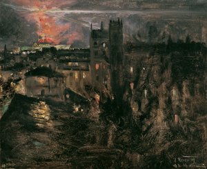 Paříž v noci s Eiffelovou věží od Theodor von Hormann