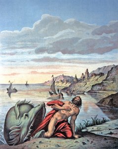 Jonas vychází z břicha velryby, polovina 19. století (ilustrace) od Theodore (after) Amst