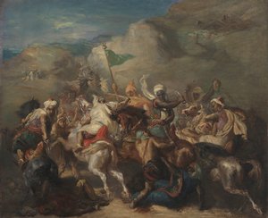 Bitva arabských jezdců kolem standardu od Théodore Chassériau