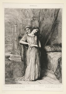 „Desdemona“, tab. 8 z Othella (4. dějství, 3. scéna) od Théodore Chassériau