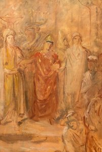 Židovská svatba v Konstantinu, náčrtek od Theodore Chasseriau