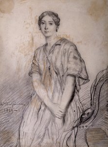 Portrét Alice Ozyové (Julie, Justine Pilloy), herečky (1820-1893) od Théodore Chassériau
