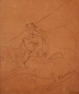 Arab drží hlavu svého umírajícího koně od Theodore Gericault