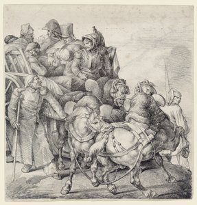 Vůz naložený zraněnými vojáky (A Wagon Full of Wounded Soldiers) od Theodore Gericault