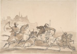 Bitva orientálních jezdců od Theodore Gericault