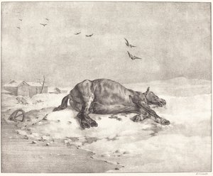 Mrtvý kůň od Theodore Gericault
