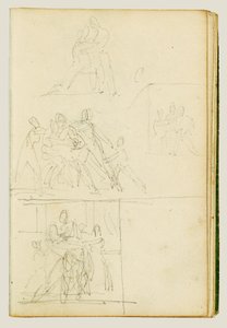 Čtyři kompoziční studie pro skupinu postav od Theodore Gericault