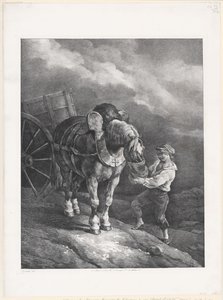 Chlapec krmící ovesem odspřaženého koně (A Boy Giving Oats to a Hitched Horse) od Theodore Gericault