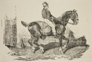 Géricault - Kočárový kůň na palfrénierovi, 1820 od Theodore Gericault