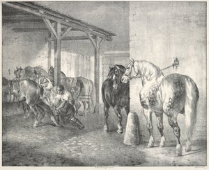 Hangar de maréchal-ferrant (Kovářská dílna) od Theodore Gericault