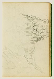 Pohled shora na sedícího lva od Theodore Gericault