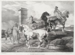 Koně na cestě na jarmark od Theodore Gericault