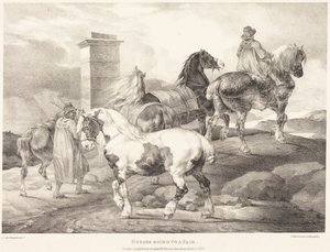 Koně na cestě na jarmark od Theodore Gericault