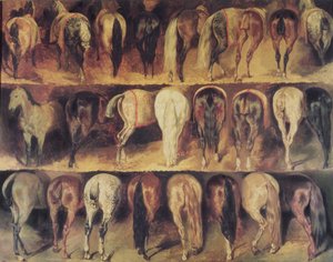 Zadní končetiny koní od Theodore Gericault